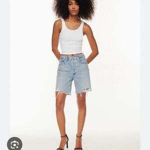 Citizens Of Humanity Light Blue Distressed Denim Bermuda Shorts